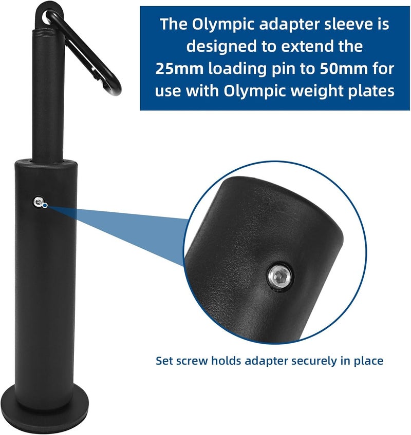 LFJ Weight Loading Pin with Carabiner fit 1 inch and 2 inch Olympic Weight Plate for Cable Pulley System LAT Pulldown - Image 4